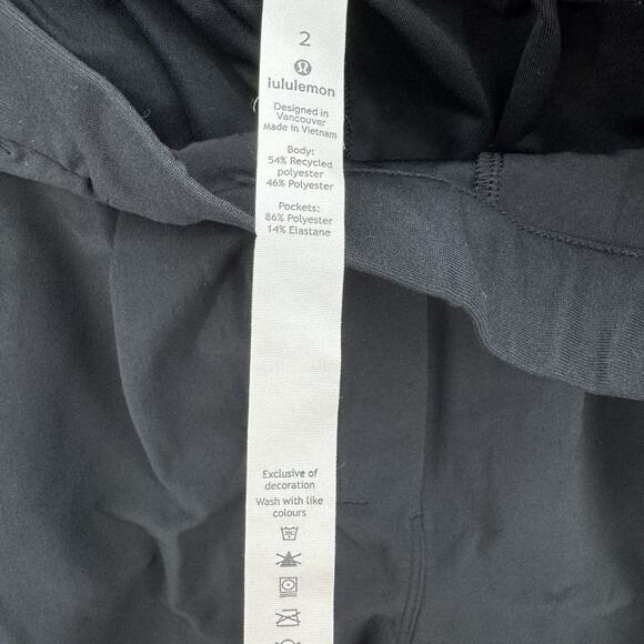Lululemon Womens Essential High Rise Trouser Pant Size 2 Black Pleated Active - Picture 4 of 13
